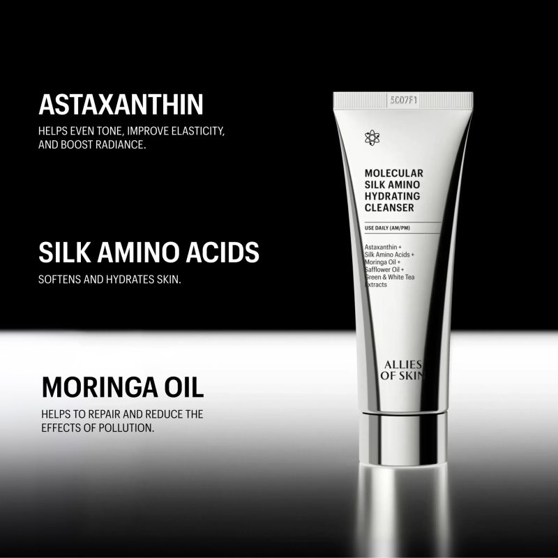 Allies of Skin Molecular Silk Amino Hydrating Cleanser hydratační čisticí gel s aminokyselinami 25 ml (obrázek 3)