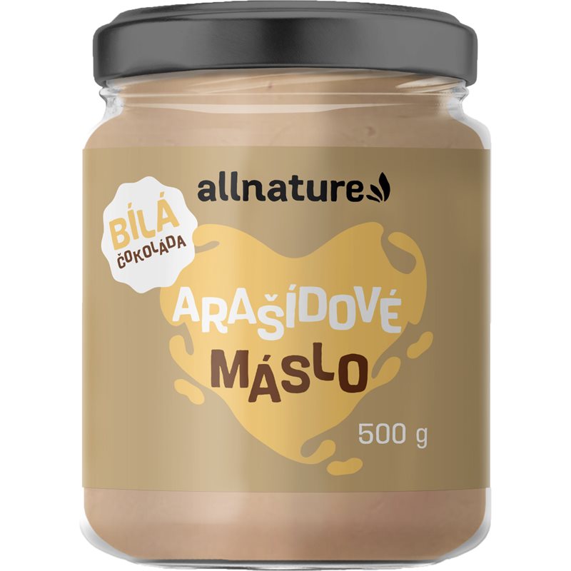 Allnature Arašídové máslo s bílou čokoládou ořechová pomazánka 500 g