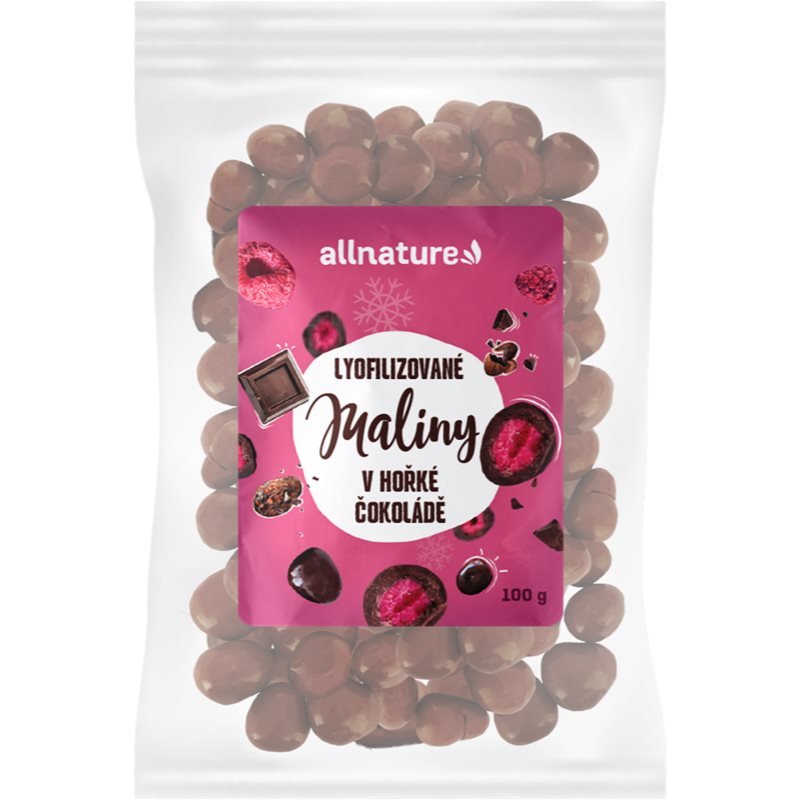 E-shop Allnature Mrazem sušené maliny v hořké čokoládě mrazem sušené ovoce 100 g
