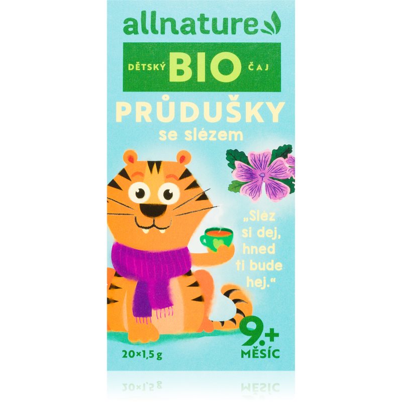 Allnature Detský čaj BIO Priedušky so slezom čaj v BIO kvalite 20x1,5 g
