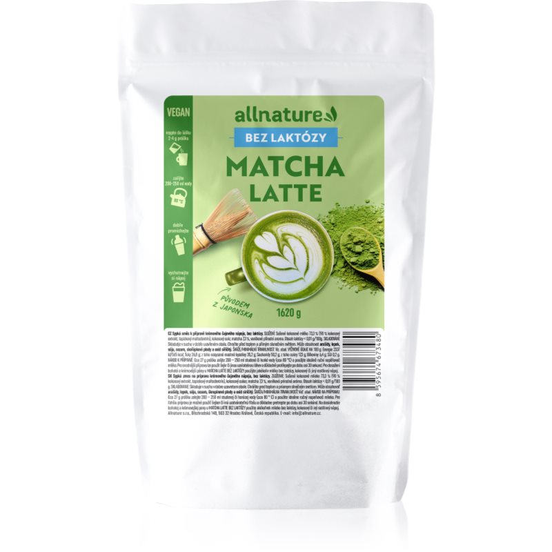 Allnature Matcha latte bez laktózy 1620g