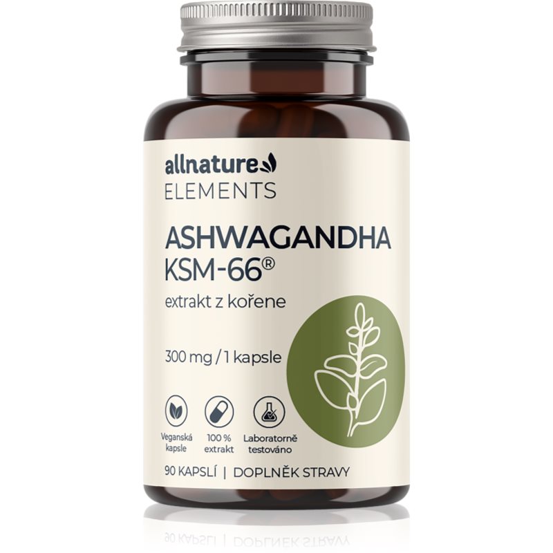 Allnature Elements Ashwagandha KSM-66 90 kapslí