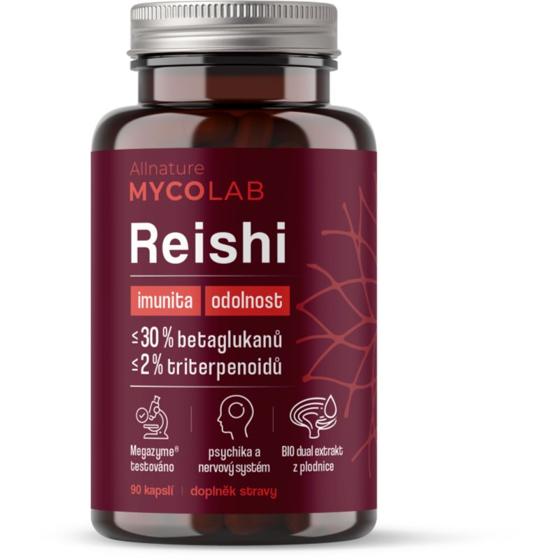 Allnature Mycolab Reishi kapsle pro podporu duševní rovnováhy 90 cps