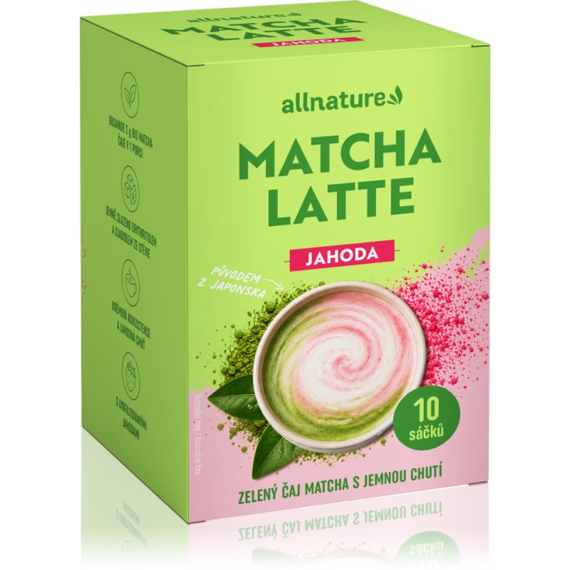 Allnature Matcha latte jahoda 10x20g