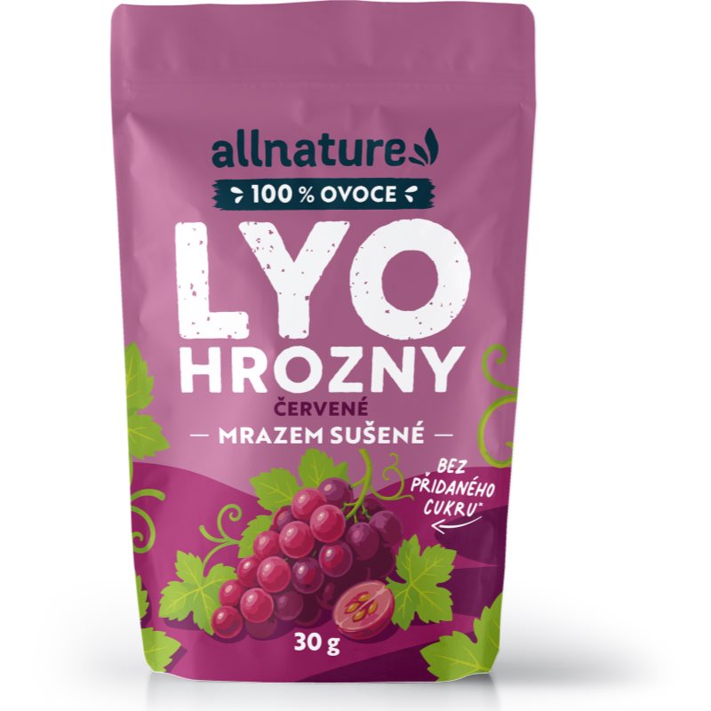 Allnature Hroznové víno červené sušené mrazem mrazem sušené ovoce 30 g