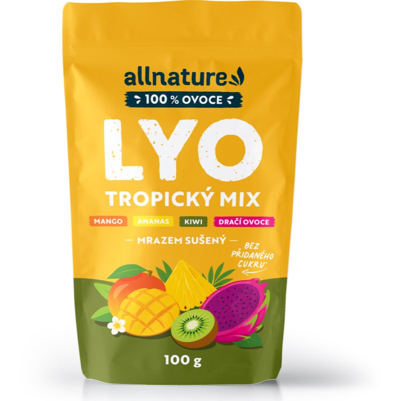 Allnature Lyo Mix tropický – Mango, ananas, kiwi, dračí ovoce mrazem sušené ovoce 100 g