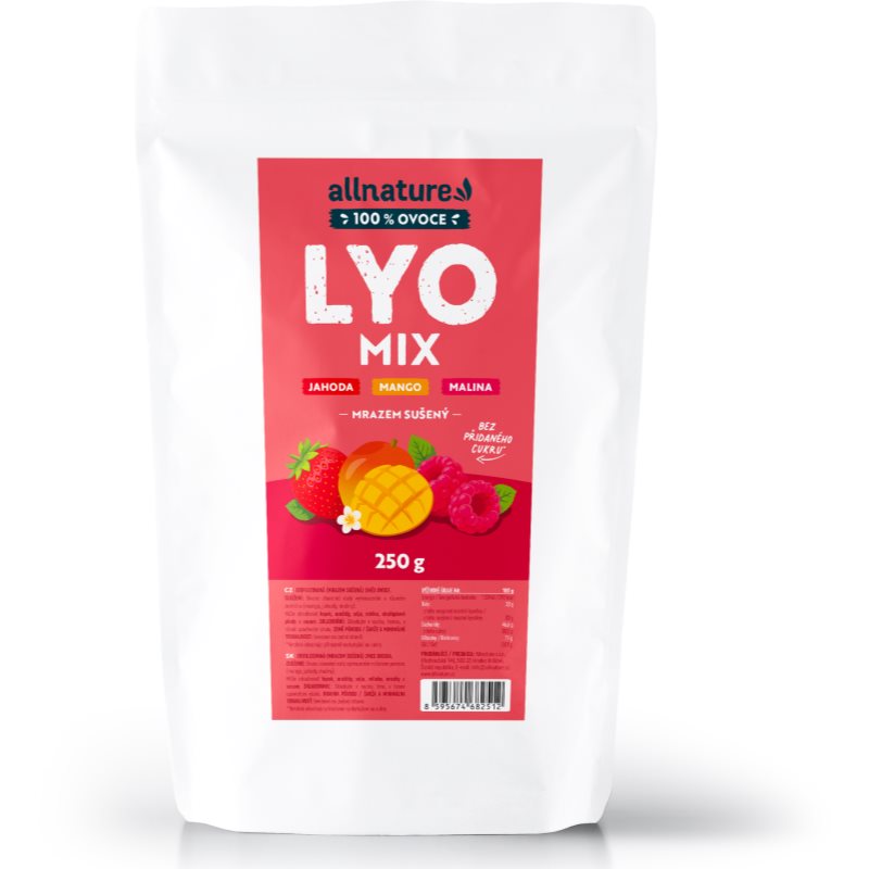 Allnature Lyo Mix Jahoda, mango, malina mrazem sušené ovoce 250 g