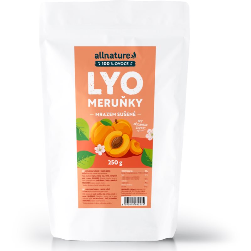 Allnature Meruňky sušené mrazem mrazem sušené ovoce 250 g