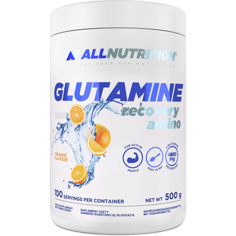 Allnutrition Glutamine Recovery Amino regenerace a růst svalů příchuť Orange 500 g