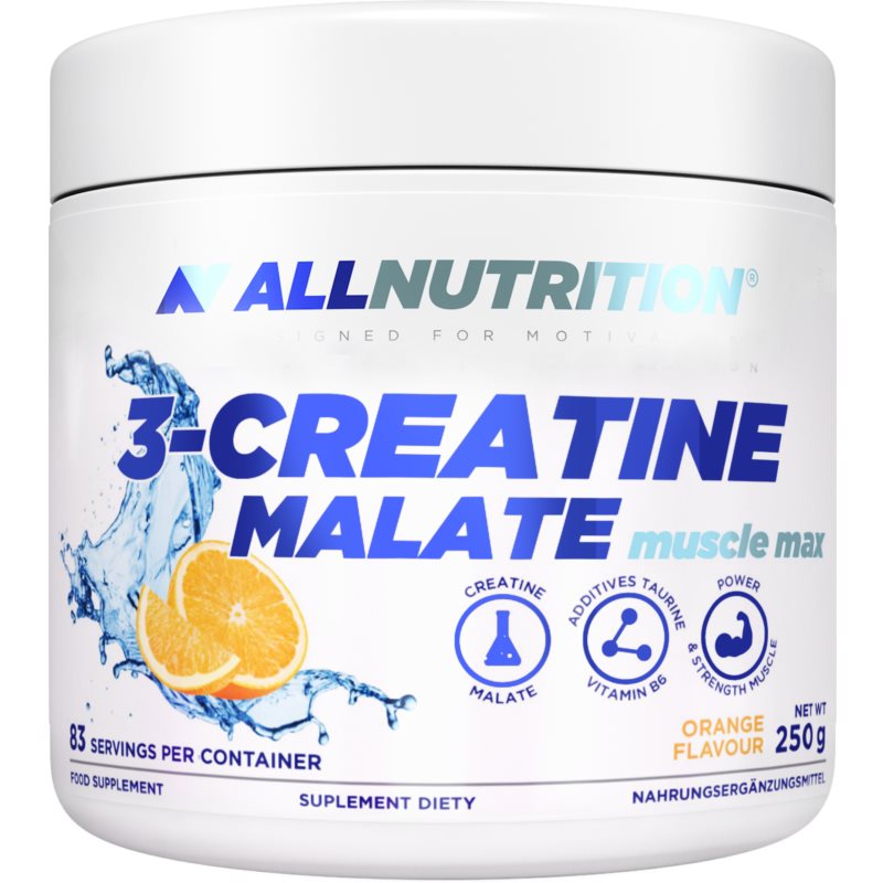 Allnutrition 3-Creatine Malate Muscle Max podpora rastu svalov príchuť Orange 250 g