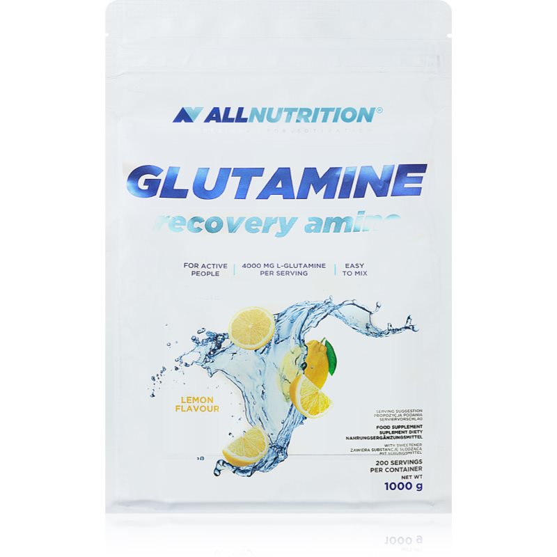 Allnutrition Glutamine Recovery Amino regenerácia a rast svalov príchuť Lemon 1000 g