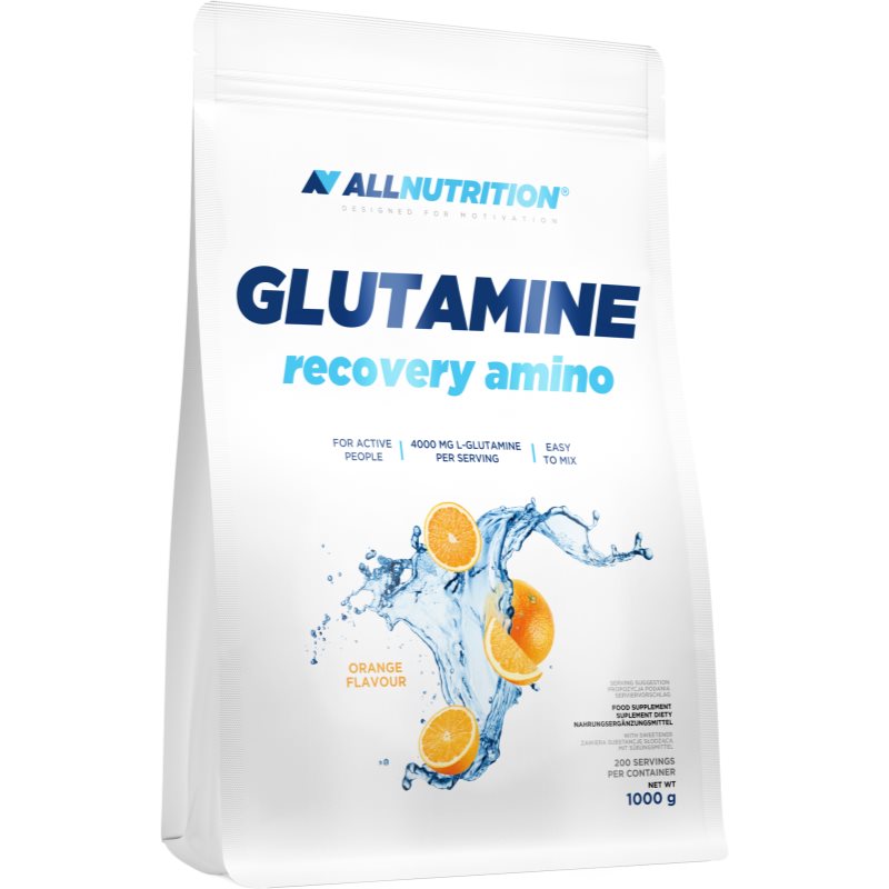 Allnutrition Glutamine Recovery Amino regenerace a růst svalů příchuť Orange 1000 g