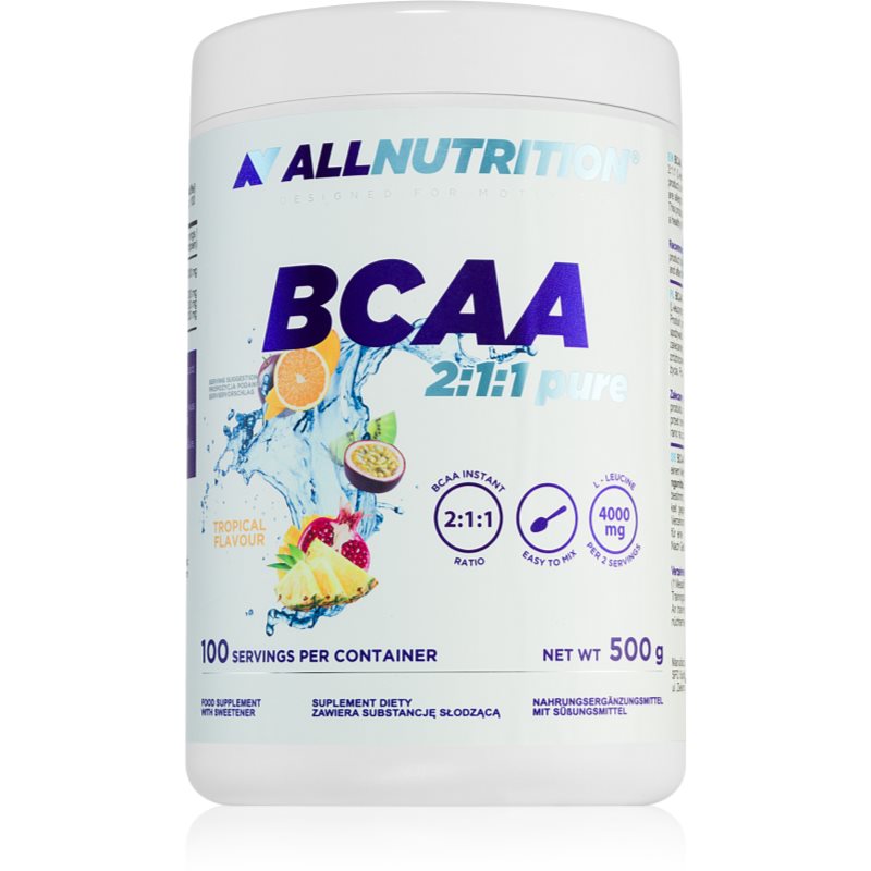 Allnutrition BCAA 2:1:1 Pure podpora tvorby svalovej hmoty príchuť Tropical 500 g