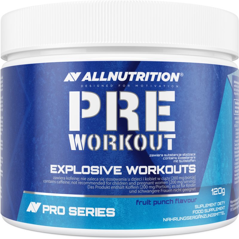 Allnutrition Pro Series Pre Workout podpora sportovního výkonu s kofeinem příchuť Fruit Punch 120 g