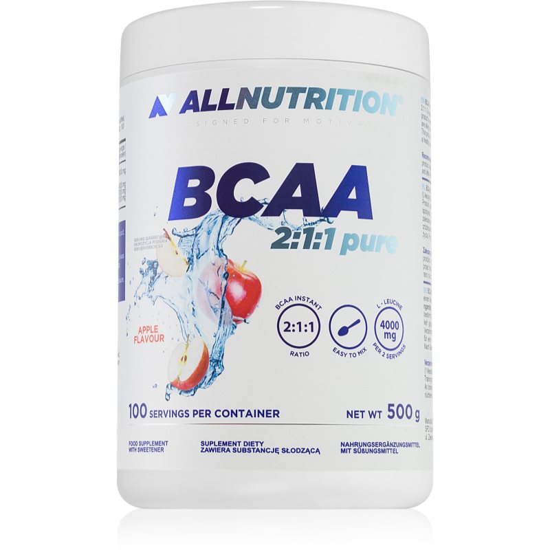 E-shop Allnutrition BCAA 2:1:1 Pure podpora tvorby svalové hmoty příchuť Apple 500 g