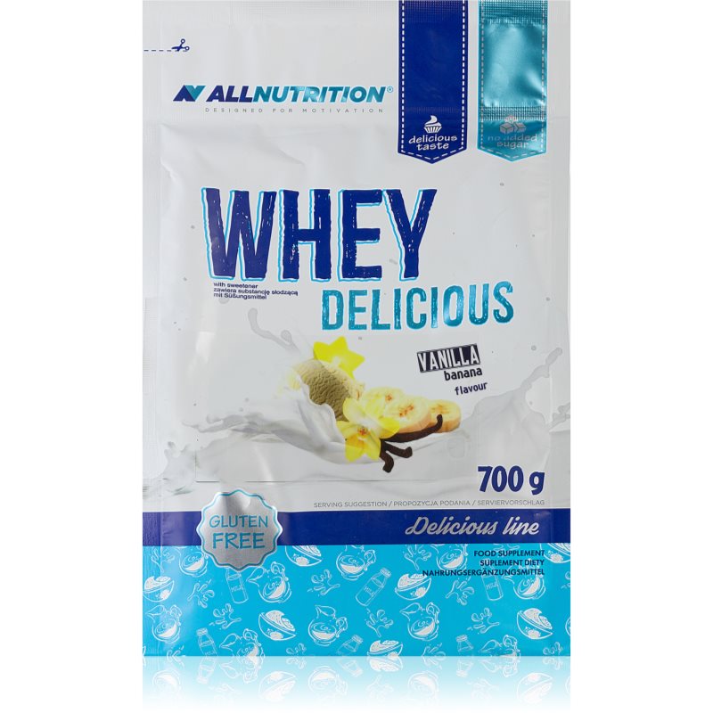 Allnutrition Whey Delicious srvátkový proteín príchuť Vanilla with banana 700 g