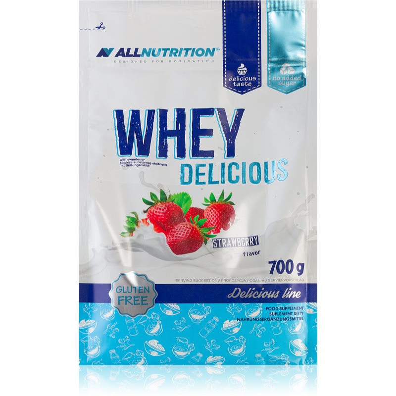Allnutrition Whey Delicious srvátkový proteín príchuť Strawberry 700 g
