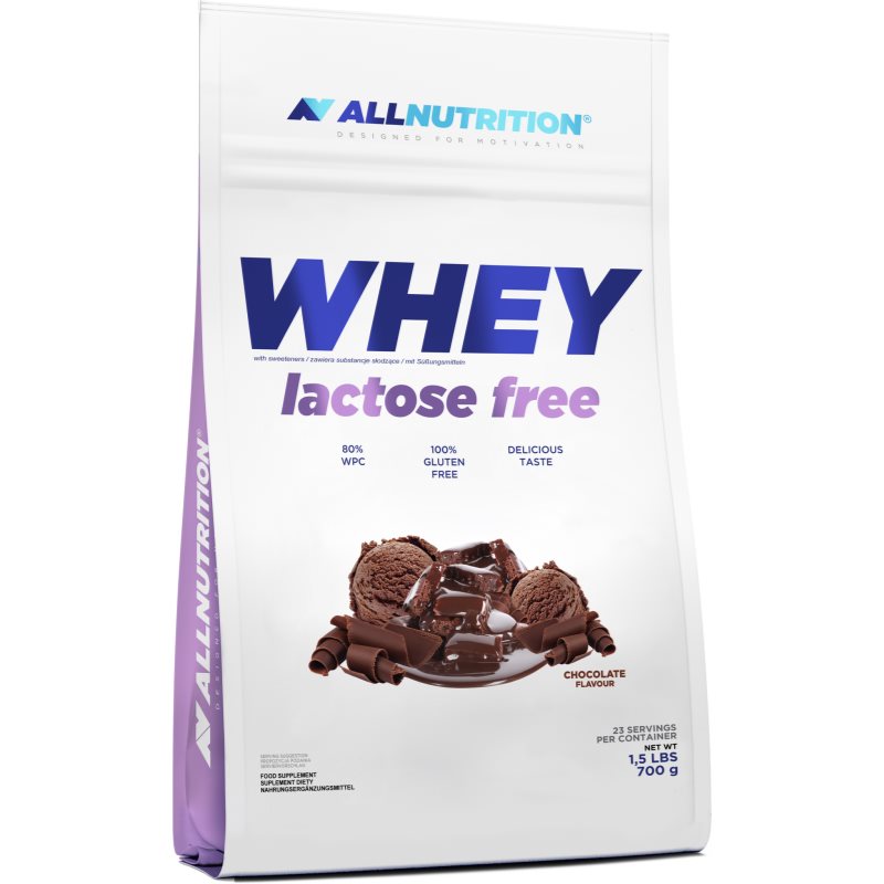 Allnutrition Whey Lactose Free srvátkový proteín bez laktózy príchuť Chocolate 700 g