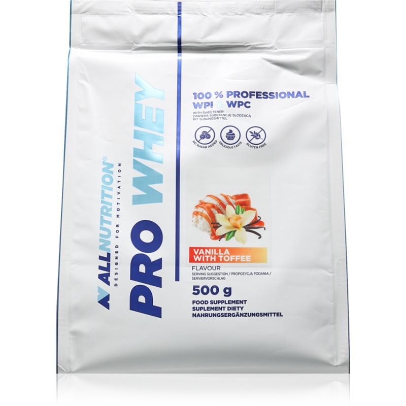Allnutrition Pro Whey srvátkový proteín príchuť Vanilla with Toffee 500 g
