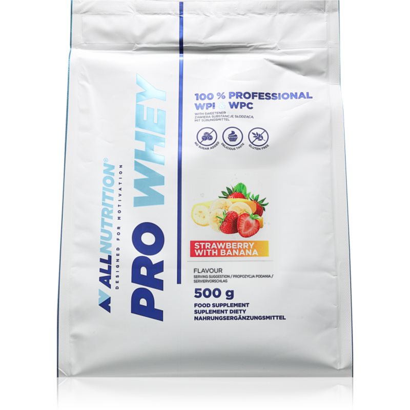 Allnutrition Pro Whey srvátkový proteín príchuť Banana strawberry 500 g