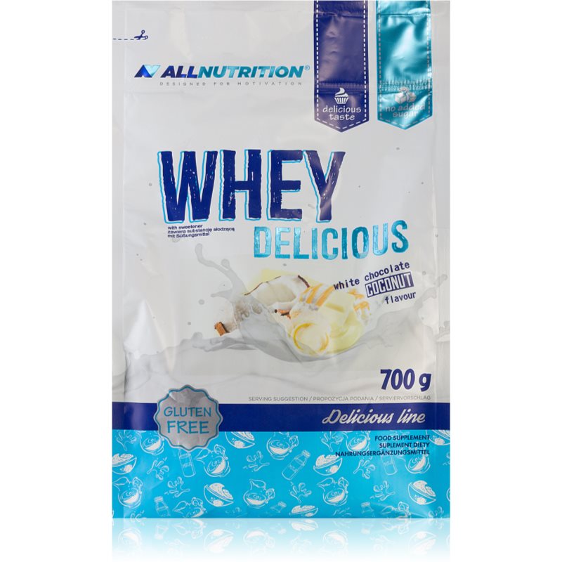 Allnutrition Whey Delicious srvátkový proteín príchuť White Chocolate & Coconut 700 g