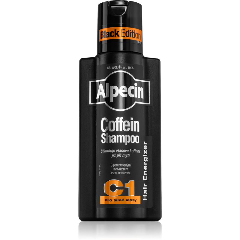 Alpecin Coffein Shampoo C1 Black Edition kofeino šampūnas vyrams plaukų augimą skatinanti priemonė 250 ml