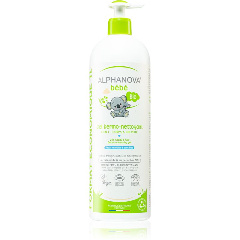 E-shop Alphanova Baby Bio sprchový gel a šampon 2 v 1 pro děti od narození 1000 ml