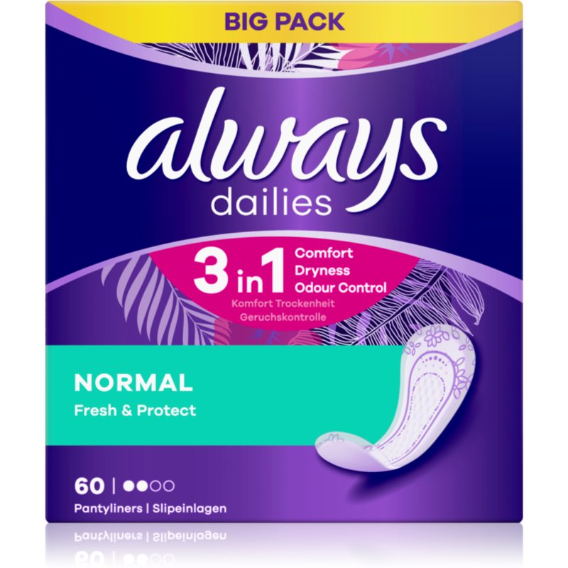 Always Dailies Normal Fresh & Protect panty liners 60 pc
