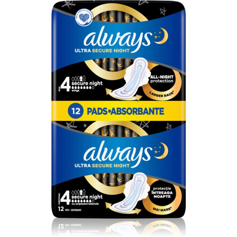 Always Ultra Secure Night Sanitary Towels 12 Pc