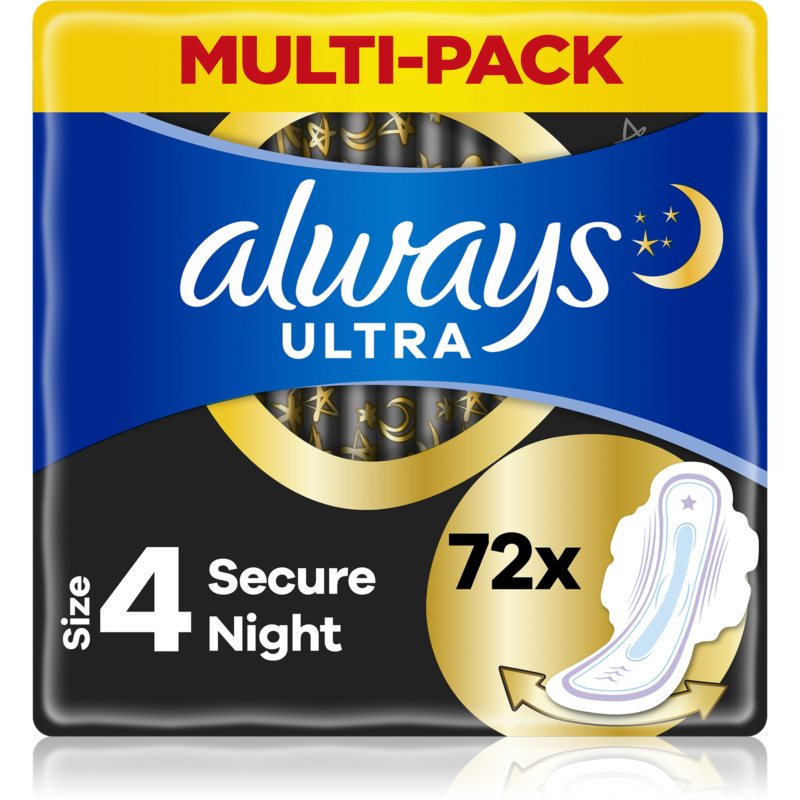 Always Ultra Secure Night paketai 72 vnt.
