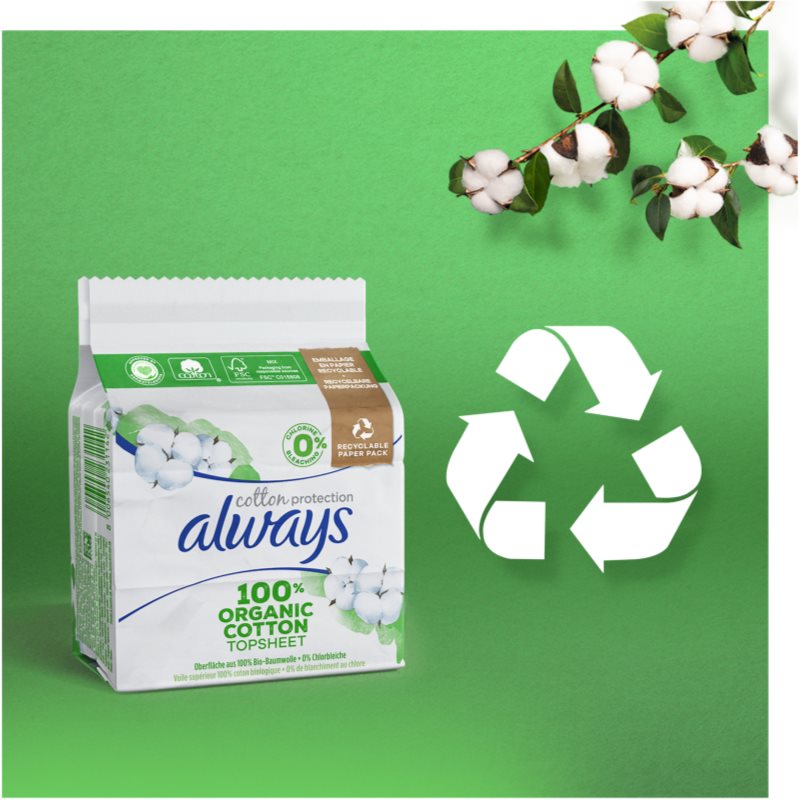 Always Cotton Protection Night Serviettes Hygiéniques Sans Parfum 8 Pcs