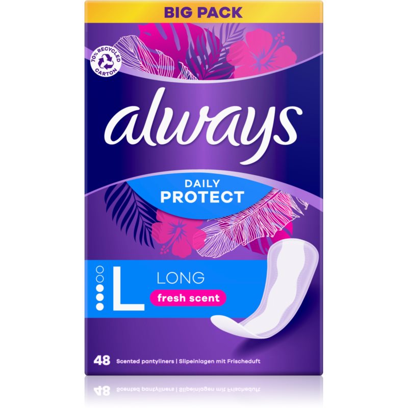 Always Daily Protect Long Fresh Scent щоденні прокладки з ароматизатором 48 кс