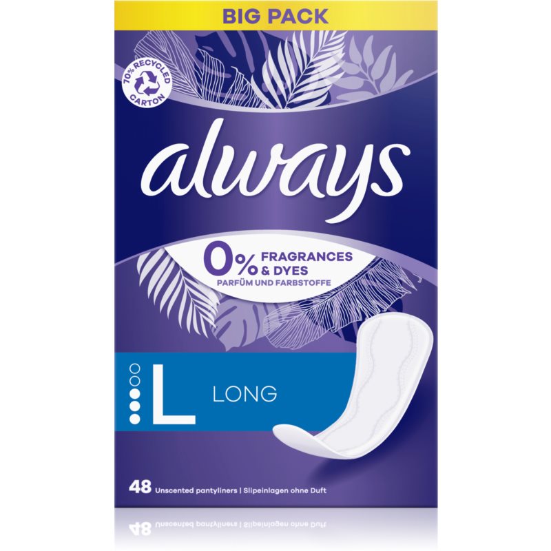 Always Daily Protect Long panty liners fragrance-free 48 pc
