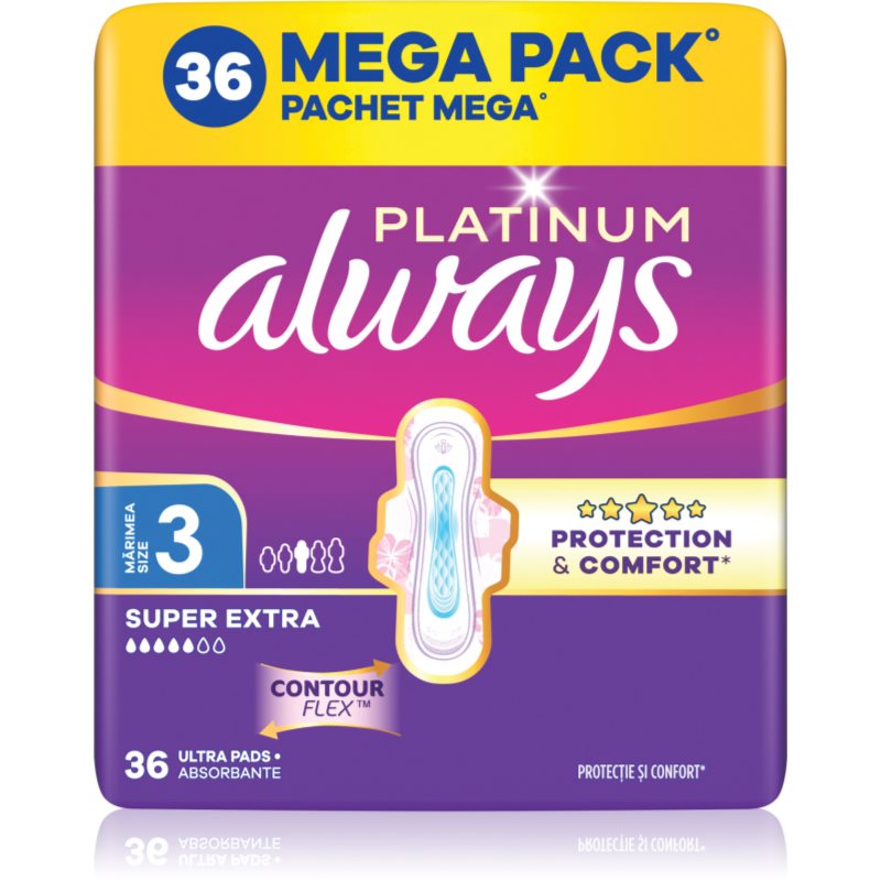 Always Platinum Super Extra Size 3 Binden mit Flügeln 36 St.