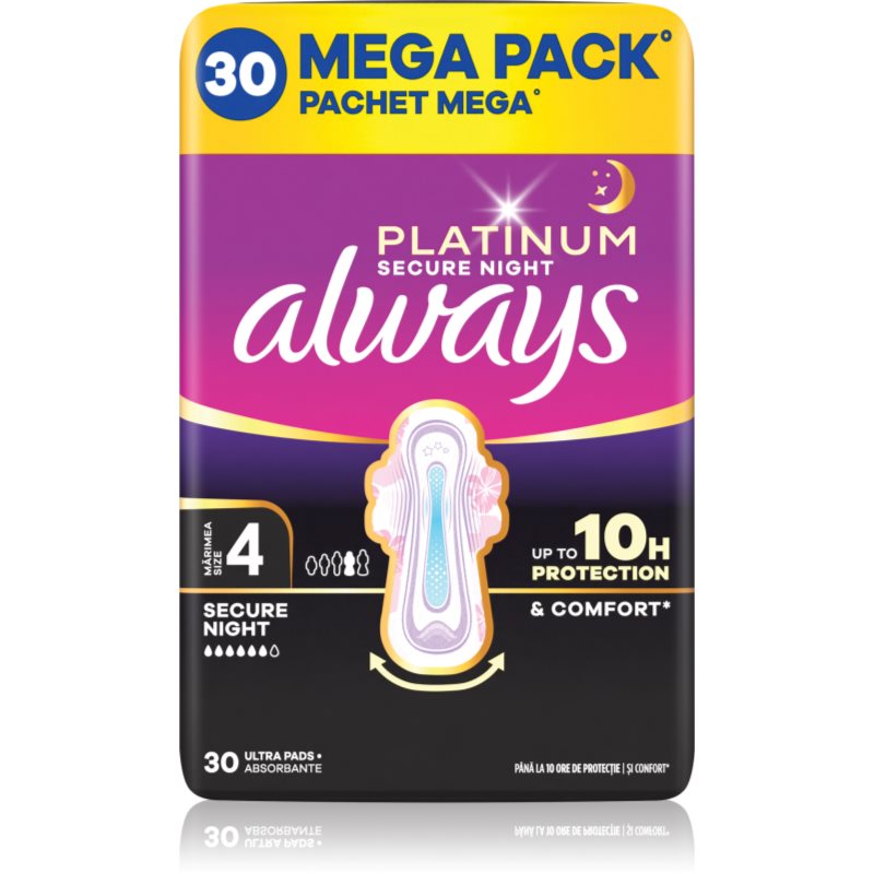 Always Platinum Secure Night Size 4 Binden für die Nacht 30 St.