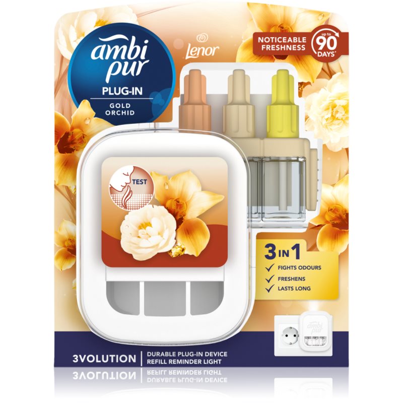 AmbiPur 3volution Gold Orchid elektrischer lufterfrischer mit Nachfüllung 20 ml