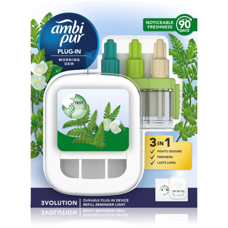 AmbiPur 3volution Morning Dew elektrischer lufterfrischer mit Nachfüllung 20 ml