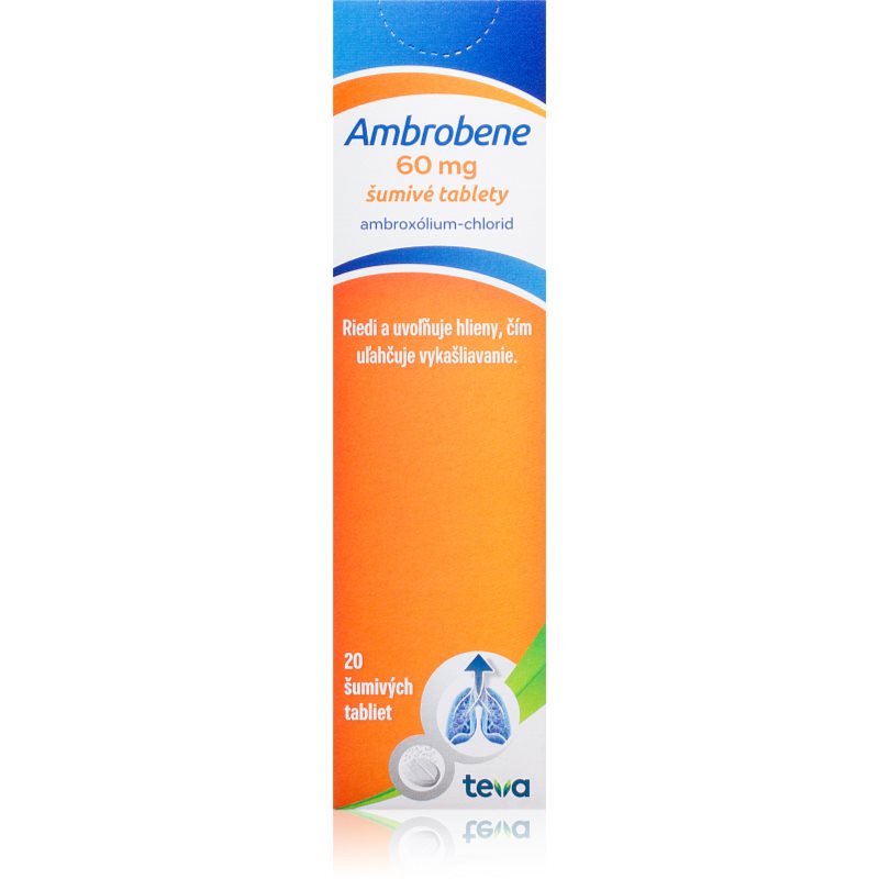 Ambrobene Ambrobene 60 mg šumivé tablety na uľahčenie vykašliavania hlienu z dýchacích ciest a zmiernenie kašľa 20 tbl kúpite na Notino.sk