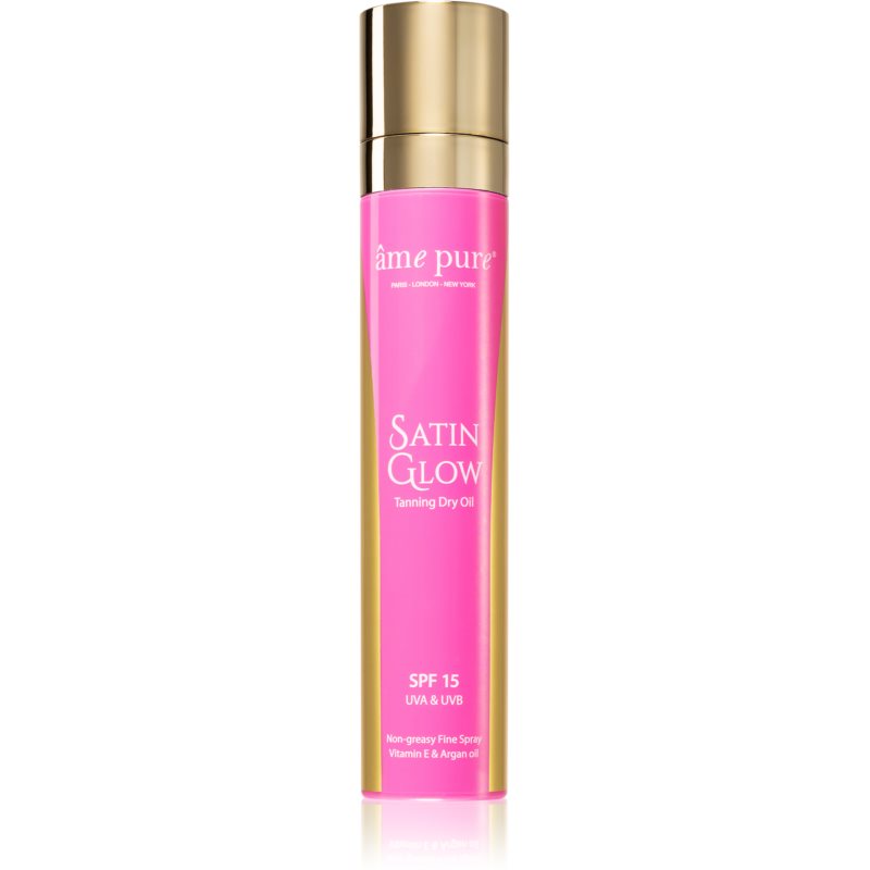 âme pure Satin Glow™ Tanning Dry Oil napozó olaj spray -ben SPF 15 140 ml