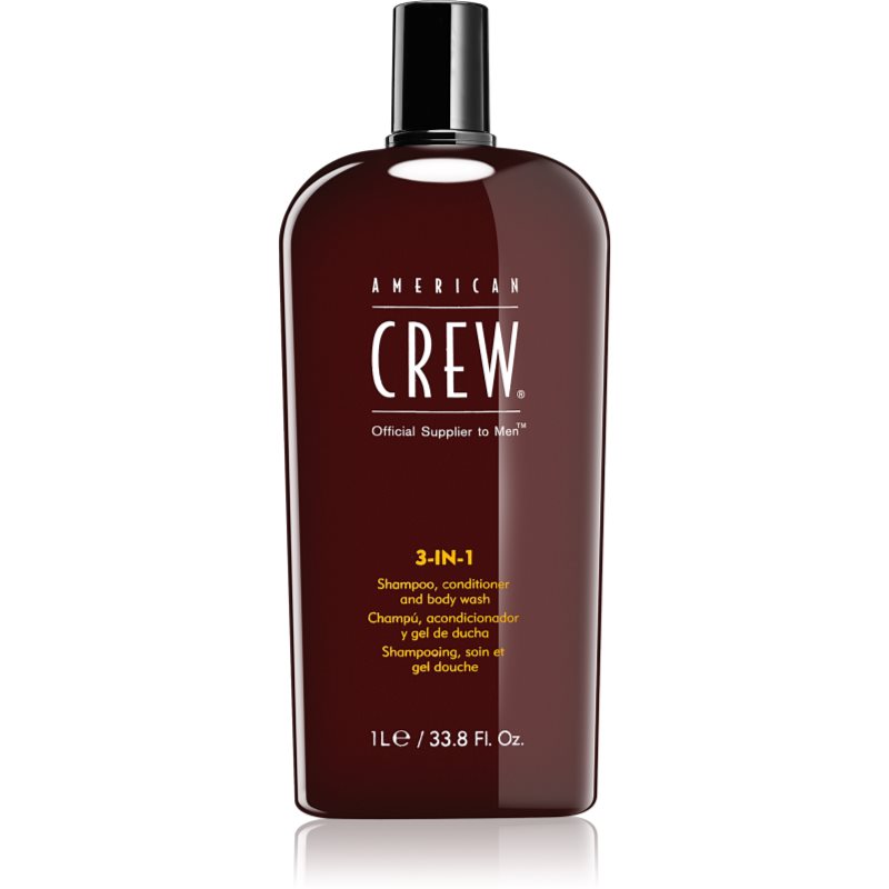 American Crew Hair & Body 3-IN-1 šampūnas, kondicionierius ir dušo želė „trys viename“ vyrams 1000 ml