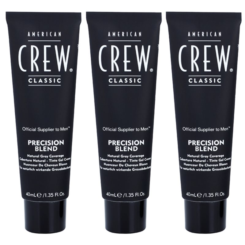 American Crew Classic Precision Blend plaukų dažai žiliems plaukams atspalvis 7-8 Light 3x40 ml