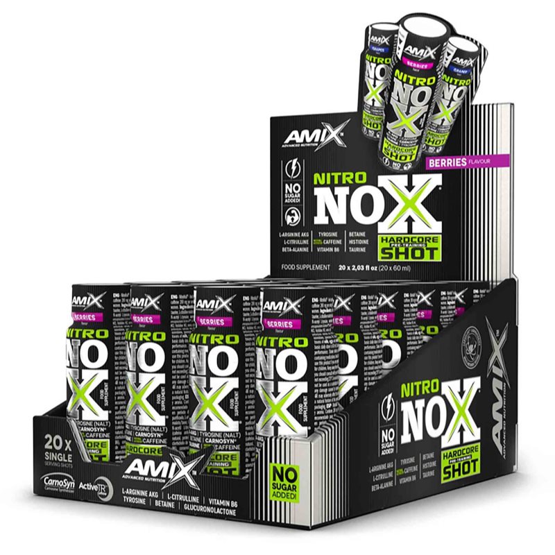 Amix NitroNox Shot podpora sportovního výkonu příchuť Berries 20x60 ml