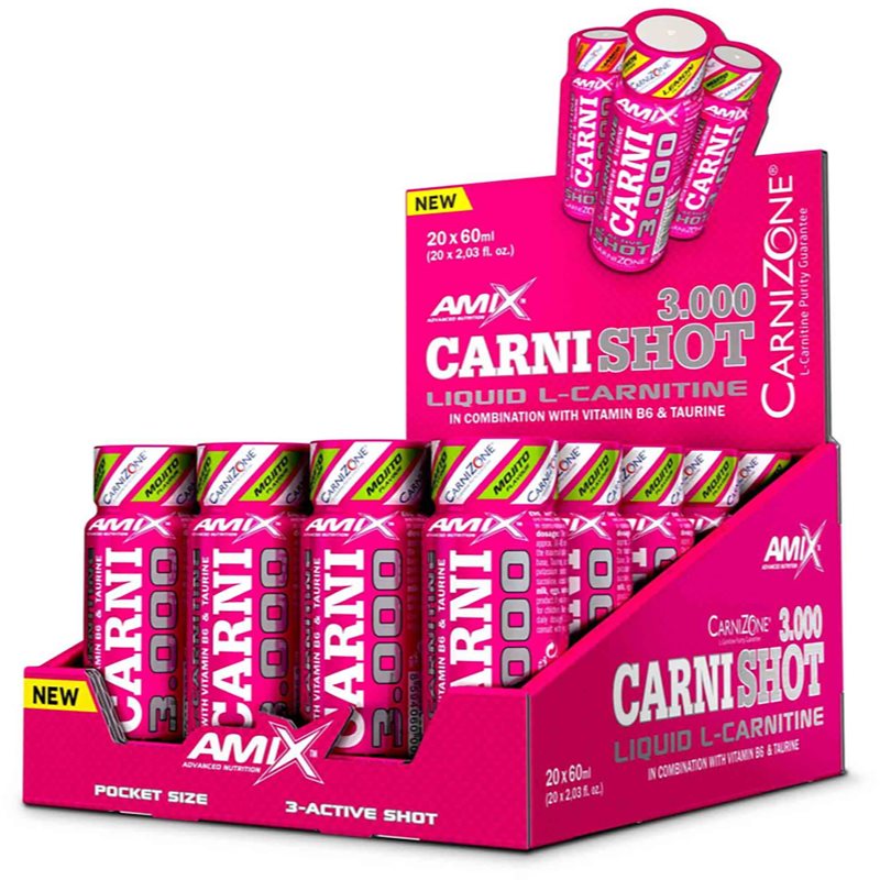 Amix CarniShot 3000 spalovač tuků příchuť Mojito 20x60 ml