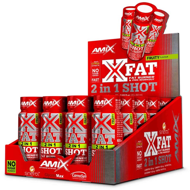 Amix XFat 2 in 1 Shot spalovač tuků příchuť Fruity 20x60 ml