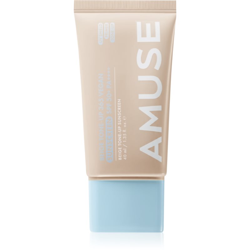 AMUSE Beige Tone-Up 365 Vegan Sunscreen tónovací opaľovací fluid pre zjednotenie farebného tónu pleti SPF 50+ 40 ml