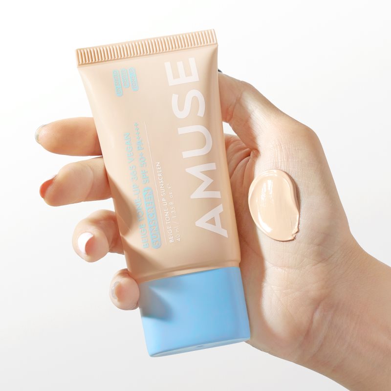 AMUSE Beige Tone-Up 365 Vegan Sunscreen tónovací opaľovací fluid pre zjednotenie farebného tónu pleti SPF 50+ 40 ml (obrázok 4)