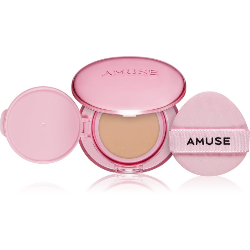 AMUSE Dew Power Vegan Cushion dlhotrvajúci make-up v hubke pre rozjasnenie a vyhladenie pleti odtieň 02 Healthy 15 g