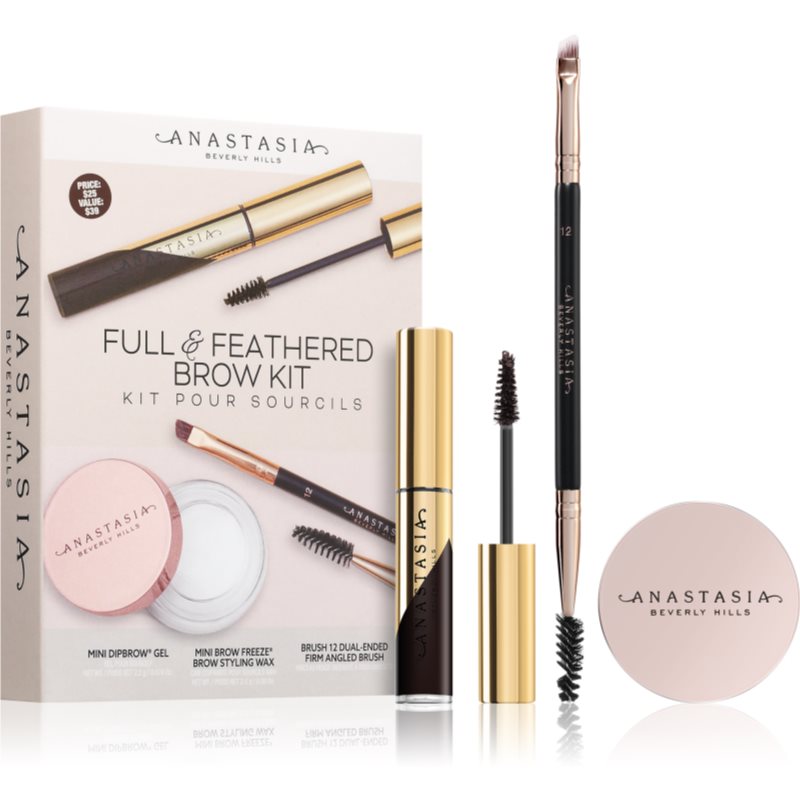 Anastasia Beverly Hills Full & Feathered Brow Kit Mini kit sourcils Ebony teinte female