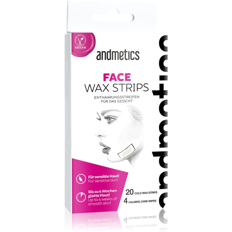 andmetics Wax Strips Face szőrtelenítő viasz csík 20 db