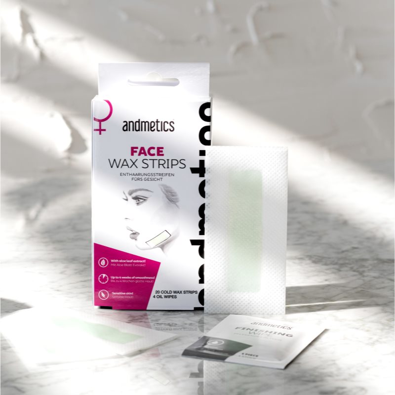 Andmetics Wax Strips Face Facial Waxing Strips 20 Pc